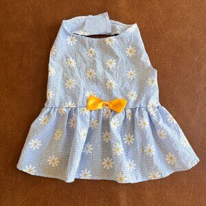 Dog Daisy Floral Gingham Dress Large